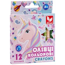 Олівці кольорові Crayons Unicorn 12 кольорів 316121009-UA Школярик