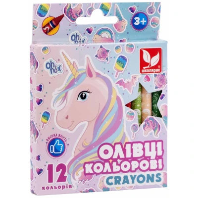 Олівці кольорові Crayons Unicorn 12 кольорів 316121009-UA Школярик