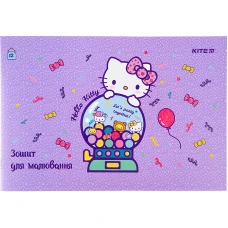 Зошит для малювання, 12 арк., скоба, УФ лак + глітер, Hello Kitty HK22-241 Kite