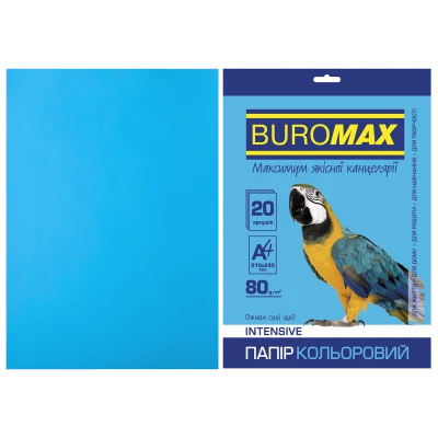 Папір кольоровий А4, 80г/м2, INTENSIV, св.-синій, 20арк., BM.2721320-30