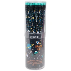 Олівець графітний з гумкою Space, 36шт., туба K21-056-1 Kite