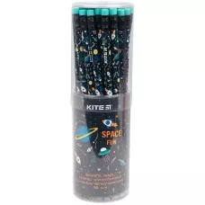 Олівець графітний з гумкою Space, 36шт., туба K21-056-1 Kite