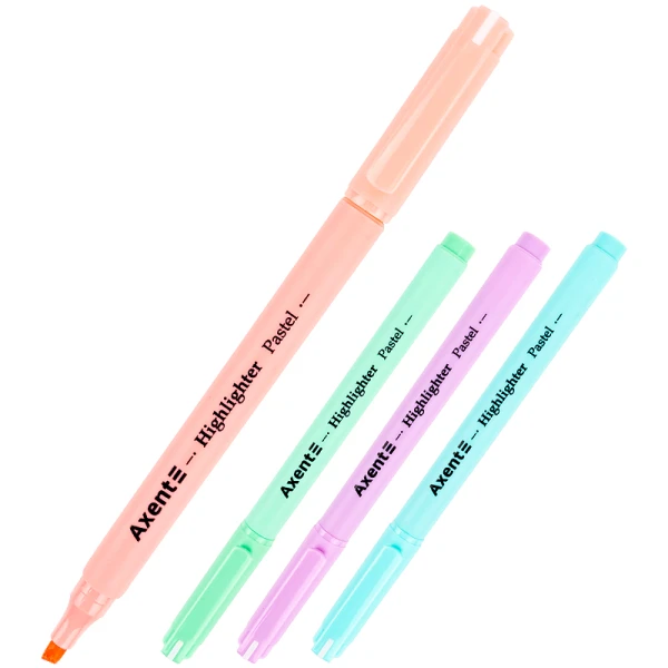 Маркер Highlighter Pastel 2533-A, 2-4 мм кл., набір з 4-х. Axent