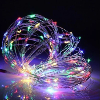 Гірлянда світлодіодна 40 LED 5м. 3 реж., біле світло, уп.PVC ( 3батар.) 6384-5
