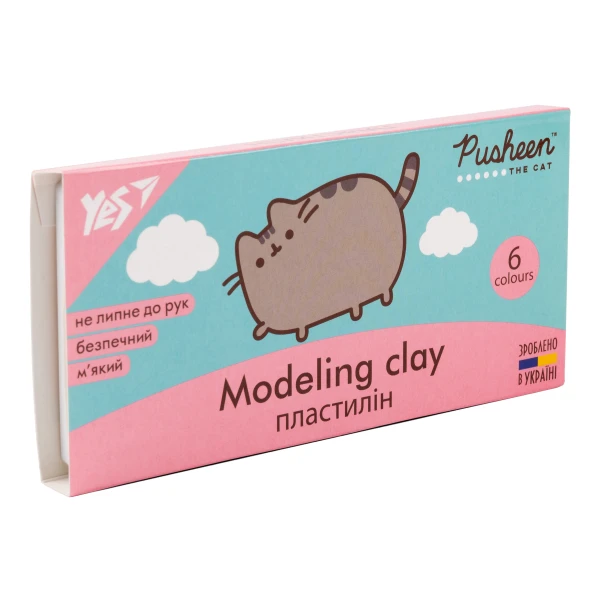 Пластилін YES "Pusheen", кор., стек, 6 кол, 120г, 540608