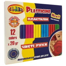 Пластилін Чисті руки MAXI 12кол.*20гр., стек, ECO, 7646С, Class