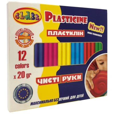 Пластилін Чисті руки MAXI 12кол.*20гр., стек, ECO, 7646С, Class