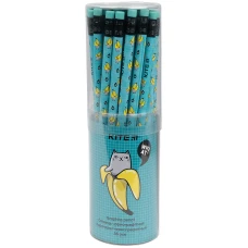 Олівець графітний з гумкою Bananas, 36шт., туба K21-056-4 Kite