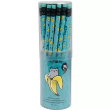 Олівець графітний з гумкою Bananas, 36шт., туба K21-056-4 Kite