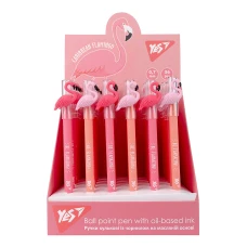 Ручка масляна YES "Caribbean flamingo" 0,7 мм, синя, 412003