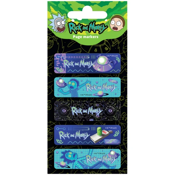 Закладка паперова з малюнком, 5х15х50мм,100 шт, прям., Rick and Morty RM23-480 Kite
