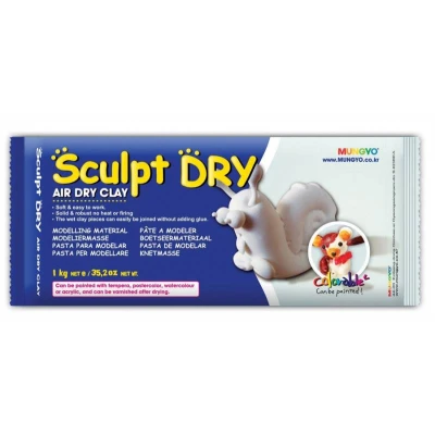 Маса для моделювання, біла, самозастигаюча, 500г, ''Sculpt Dry'', MUNGYO