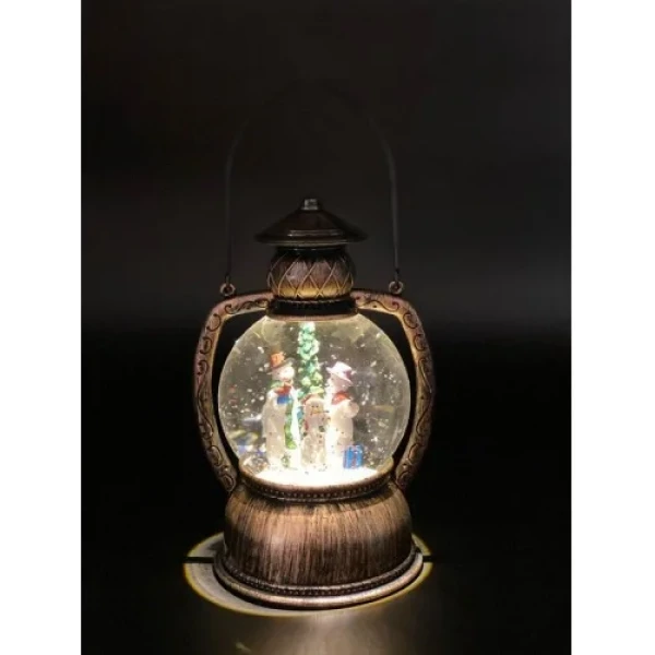 Декоративний фонарик "Christmas flasks" LED Сім'я сніговика 20х20см, 1001281