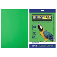 Папір кольоровий А4, 80г/м2, INTENSIV, зелений, 20арк., BM.2721320-04