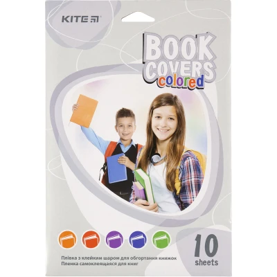 Плівка самоклеюча для книг, 38*27 см, 10 шт.,асорті кольорів K20-309 Kite