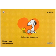 Зошит для малювання, 12 арк., скоба, гібр. лак + УФ лак, Peanuts Snoopy SN22-241 Kite