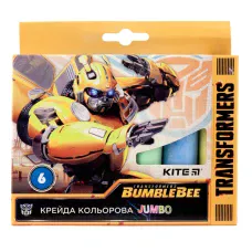 Крейда кольорова Jumbo, 6 кол. Transformers TF19-073 Kite