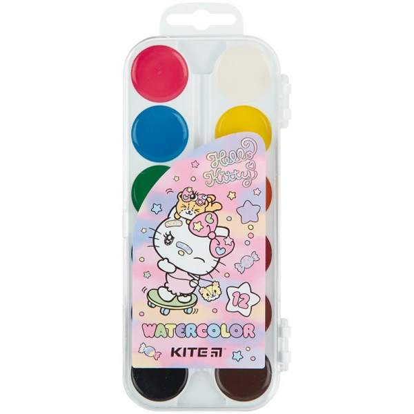Фарби акварельні, б/п, 12 кол. Hello Kitty HK23-061 Kite