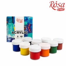 Набір акрилових фарб COLOR 9x10мл, ROSA Start