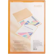 Дисплей-книга з кишенею, А4, 20 файлів, прозора помаранчева 1020-25-A