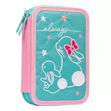 Пенал твердий 1Вересня подвійний HP-01 Bunny, бірюзовий 532952