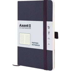 Книга записна Partner Soft Skin,125*195, 96арк, кліт, синя, 8616-02-A