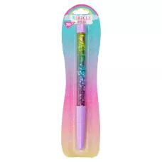 Ручка кулькова масляна з рідиною і глітером Violet Miracle 411889 YES