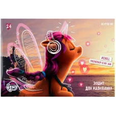 Зошит для малювання, 24 арк., скоба, УФ лак + глітер, My Little Pony LP22-242 Kite