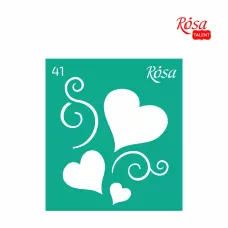 Трафарет багаторазовий самоклеючий, №41, 9х10см, серія „Love“, ROSA Talent
