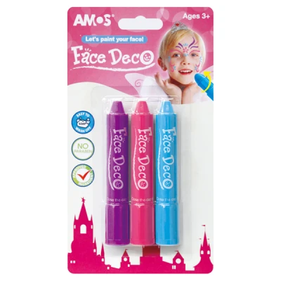 Фарби для гриму, 3 од (бузковий, рожевий, блакитний) FD5B3G Amos