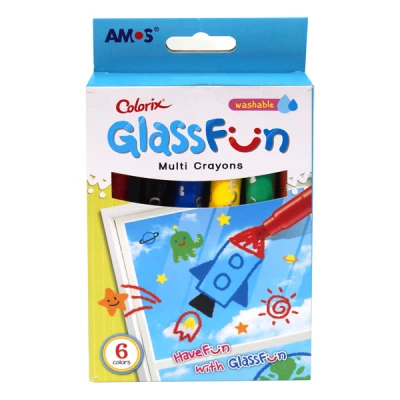 Набір пастелей 6 кольорів GlassFun пластикова коробка GF6PC Amos