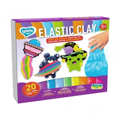 Набір для ліплення з повітряним пластиліном TM Lovin 20 sticks Elastic Clay 70140 Окто