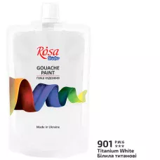Фарба гуашева, Білила титанові (901), 200мл, ROSA Studio