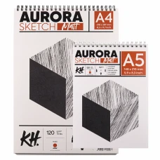 Альбом для ескізів на спіралі Smooth & Matt, А4, 120 г/м2, 20 л, білий, Aurora