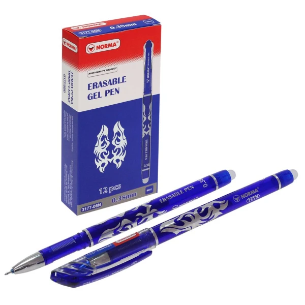 Ручка гелева "пиши-стирай", 0.38мм, синій, Erasable, 3177-06N, Norma