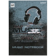Зошит для нот А4, 20арк, Listen to the sound K21-404 Kite