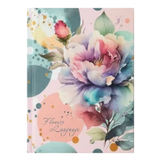 Блокнот FLOWERS LANGUAGE, А-6, 64 арк., клітинка, тв. обкл., мат. лам.+лак, рожева, BM.24614101-10