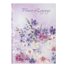 Блокнот FLOWERS LANGUAGE, А-6, 64 арк., клітинка, тв. обкл., мат. лам.+лак, бузкова, BM.24614101-26