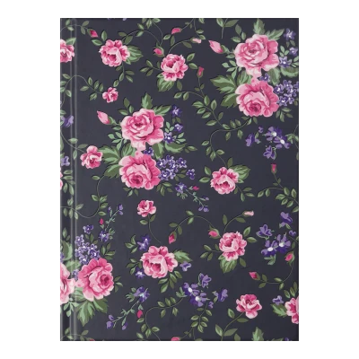 Блокнот FLORA, А-6, 64 арк., клітинка, тв. обкл., мат. лам.+ лак, т.-синій, BM.24614102-03