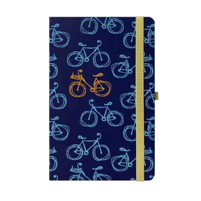 Книжка записна MACHO, на гумці, 136х207мм, 96 арк., кліт., офсет крем., тв.лам.обкл., синя, BM.255107-02