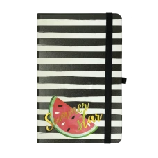 Книжка записна TRENDY, на гумці, 136х207мм, 96 арк., кліт., офсет крем., тв.лам.обкл., чорна, BM.255111-01
