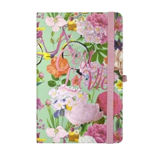 Книжка записна TROPICAL, на гумці, 136х207мм, 96 арк., кліт., офсет крем., тв.лам.обкл., бірюзова, BM.255112-06