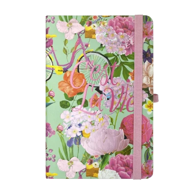 Книжка записна TROPICAL, на гумці, 136х207мм, 96 арк., кліт., офсет крем., тв.лам.обкл., бірюзова, BM.255112-06