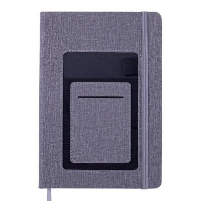 Блокнот діловий COMFORT А5, 96арк., клітинка, обкл. штучна шкіра, сірий, BM.295109-09