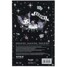 Книга записна А6, 80арк. кліт. тверда обкл. Kuromi HK24-199-12 Kite