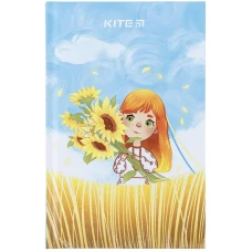 Книга записна А6, 80арк. кліт. тверда обкл. BE Ukraine K24-199-2 Kite