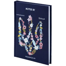 Книга записна А6, 80арк. кліт. тверда обкл. BE Ukraine K24-199-3 Kite