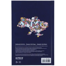 Книга записна А6, 80арк. кліт. тверда обкл. BE Ukraine K24-199-3 Kite
