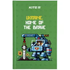 Книга записна А6, 80арк. кліт. тверда обкл. BE Ukraine K24-199-4 Kite