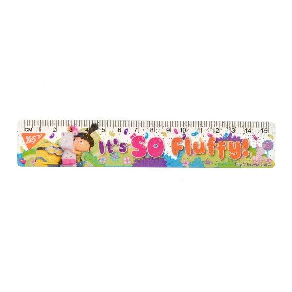 Лінійка пластикова, 15см. з нанесенням "Minions fluffy", 370483 YES